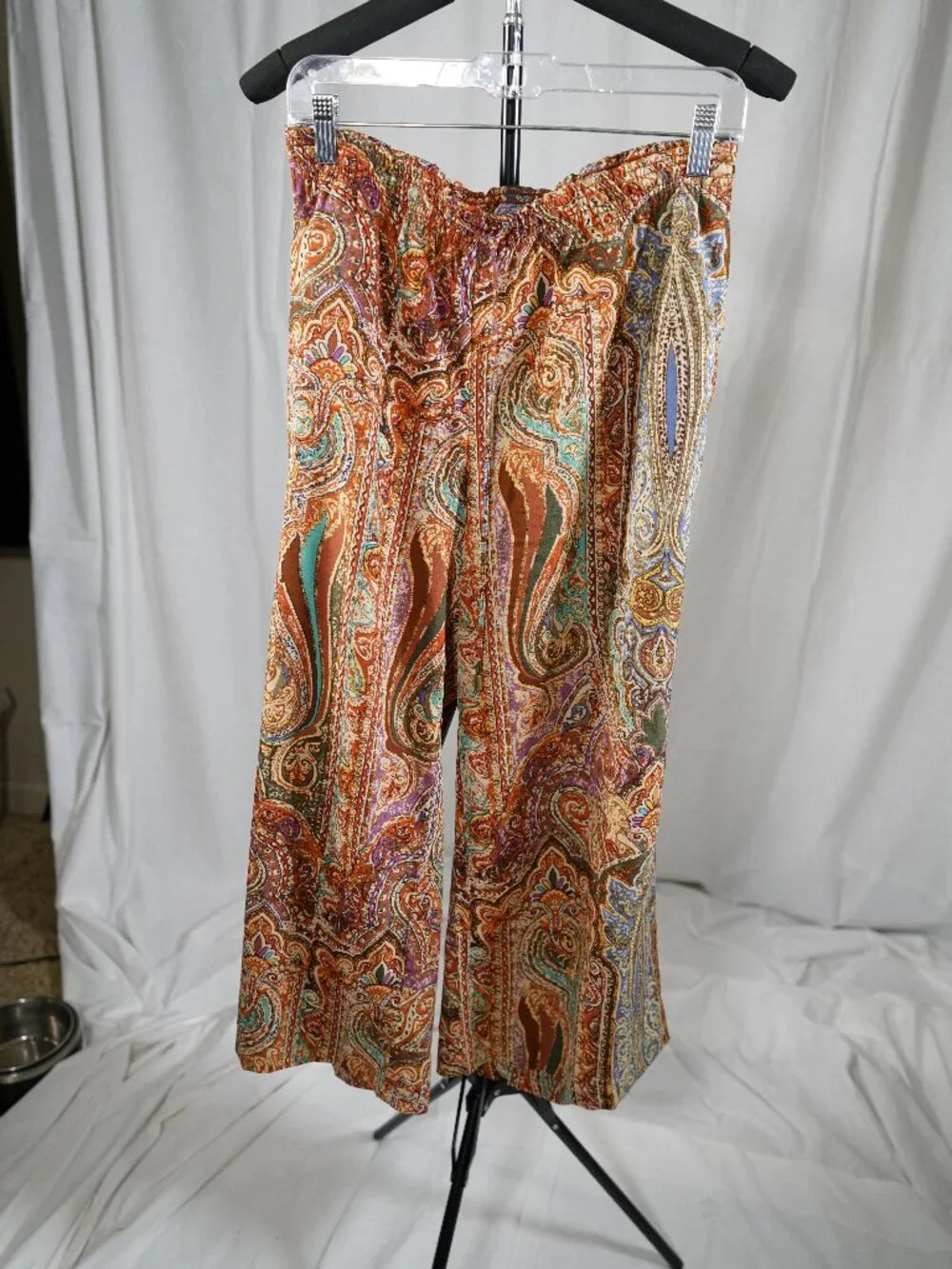 Lauren Ralph Lauren Paisley Soft and Cozy Wide Leg Pants Size 16 - Picture 2 of 6